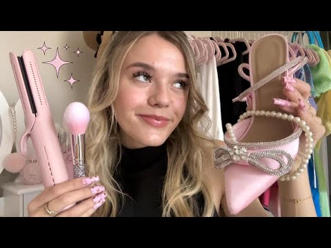 ASMR Giving You A 1h Glam Makeover 💖 (makeup, hair, jewelry, outfit) 💫