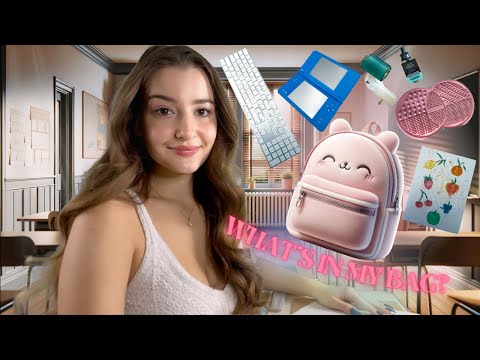 Girl in Back of Class Shows you What's in her Bag ASMR 🎒