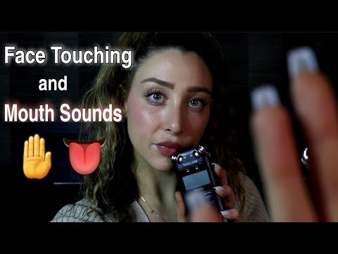 ASMR TINGLIEST VISUALS AND MOUTH SOUNDS WITH TASCAM | FAST ASMR FACE TOUCHING
