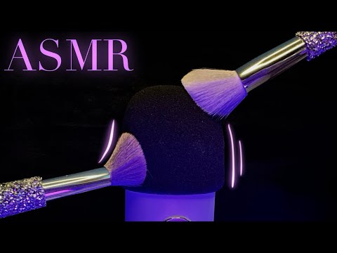 ASMR Mic & Face Brushing For Deep Sleep (with soft whispering)