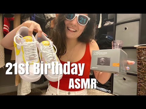 ASMR | what I got for my 21st birthday | fast tapping & scratching, gentle whispering | ASMRbyJ