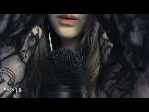 ASMR - Mic Blowing & Hand Movements with Lace Gloves