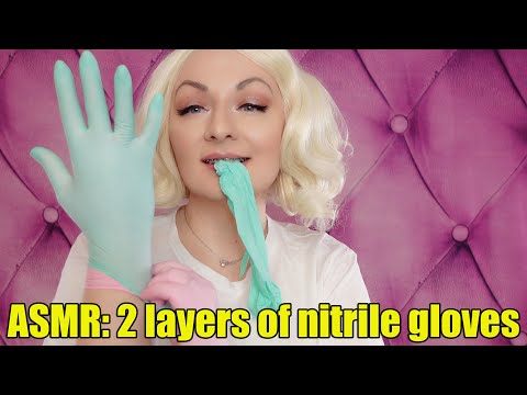 ASMR: 2 layers of colorful nitrile medical gloves