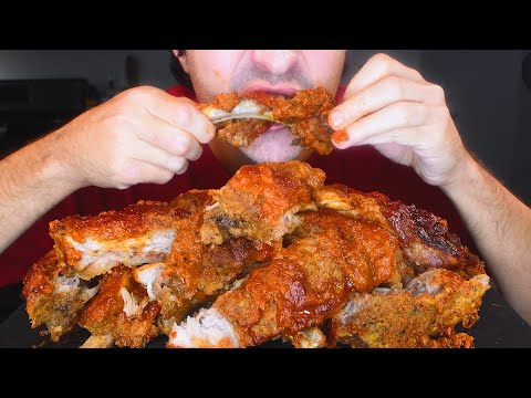 BABY BACK RIBS + KOREAN BBQ SAUCE  *  MESSY ASMR NO TALKING * | NOMNOMSAMMIEBOY