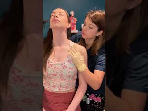 ASMR Shoulder Stretching (She felt so much relief) I took her pain away
