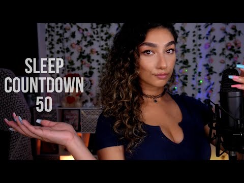 ASMR | Slow Countdown For Sleep (from 50, tracing, hand movements)