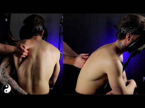 [ASMR] Deep Tissue Seated Upper Back Massage To Destroy Shoulder Pain With Relaxing Music