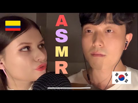 ASMR con mi esposo 🇨🇴🇰🇷  (한국 과자 asmr) korean snacks 🍭