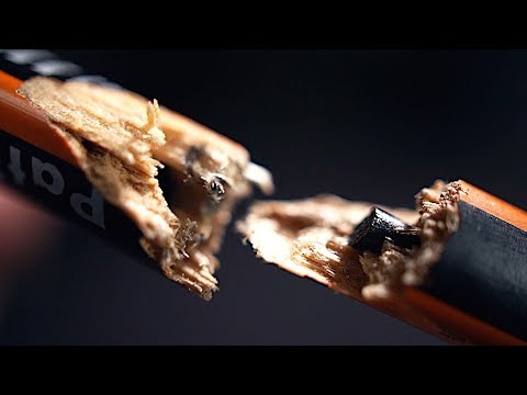 ASMR Sharpening broken pencils with a knife (ultra close-up)