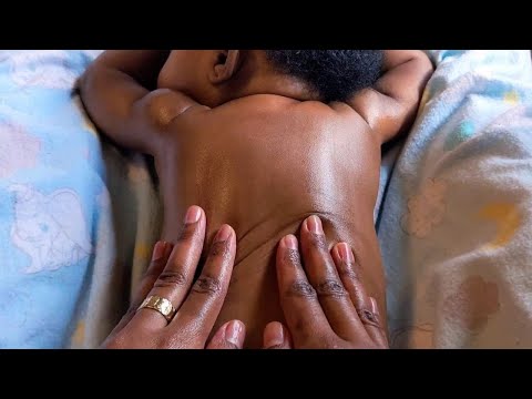 baby ASMR deep SLEEP RELAXING oil MASSAGE, back scratching, tracing (whispered)