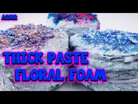 ASMR Satisfying Floral Foam Covered in Thick Paste - Relaxing ASMR Sleep