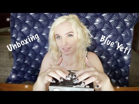 ASMR ~ Unboxing NEW Blue Yeti Mic (crinkling, tapping, whispering)