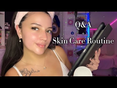 ASMR | Q & A + My Skincare Routine 🤫 | Whisper Ramble | Tapping | Lotion Sounds | #asmr #skincare