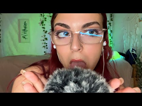 ASMR | fast & aggressive mouth sounds with scratching fluffy mic cover