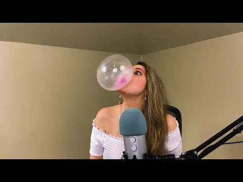 Bubble Gum Chewing ASMR | Bubble Blowing on Mic | Bubble Popping | Gum Cracking