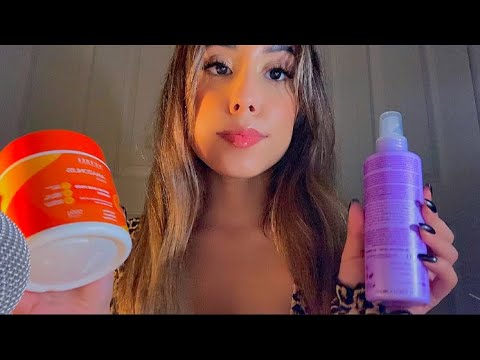 ASMR Trying Hair Products + Hair Brushing 💤 (Nutree)