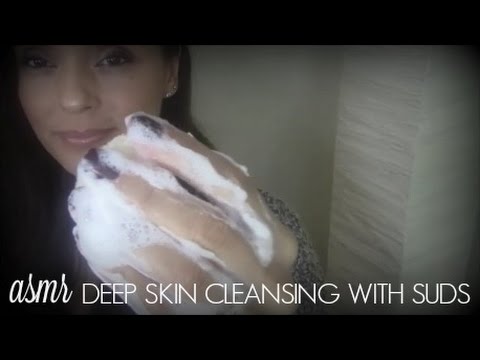 ASMR~SKIN CLEANSING WITH SUDS~Foam/Lather/Skin Sounds/Whispering~