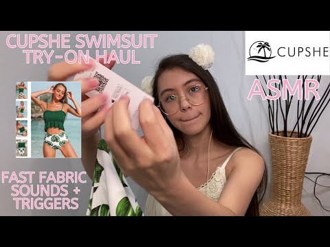 ASMR | Cupshe Swimsuit Try-On Haul | fast fabric sounds + fast triggers