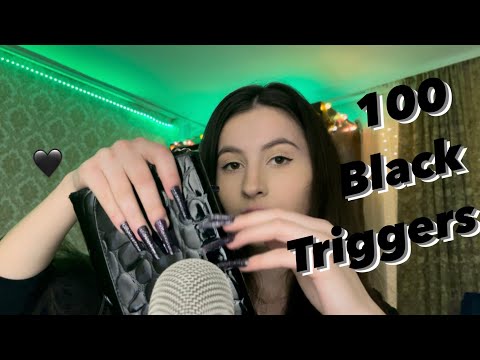 Asmr 100 black triggers in 1 minute 🖤