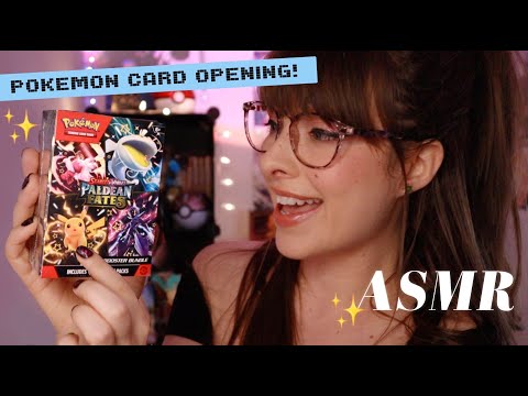 ASMR ✨A Cozy Pokemon Card Giveaway✨ Hunting for Shinies! ⊹ Paldean Fates TCG Booster Bundle Unboxing