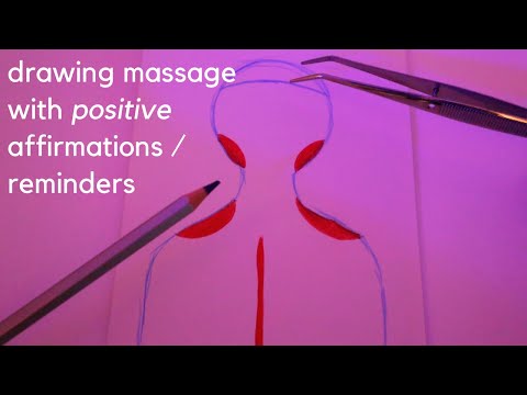 ASMR | Lo-Fi Drawing Massage for Stress Relief with Whispering Positive Affirmations + More