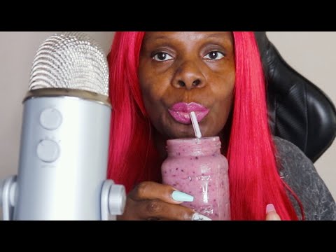 BERRY STRAWBERRY SMOOTHY ASMR EATING MOUTH SOUNDS INAUDIBLE