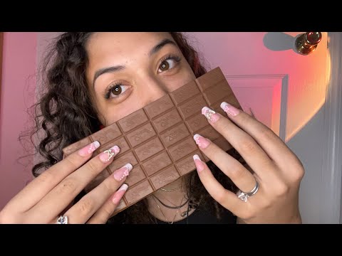 ASMR fast and aggressive chocolate tapping and scratching 🍫