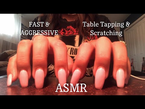 FAST & AGGRESSIVE Table Tapping & Scratching ASMR Close Up (lofi)