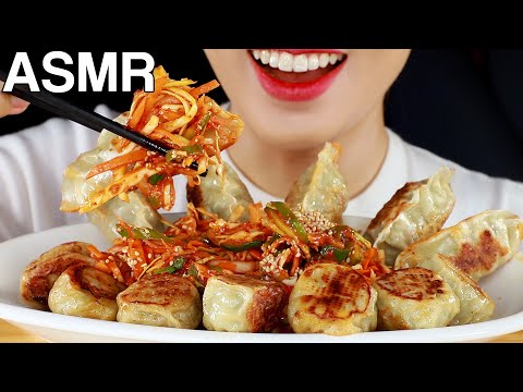 ASMR Bibim-Mandu 비빔만두 (Fried Dumplings with Spicy Vegetables) Mukbang/Eating Sounds 먹방/이팅사운드/리얼사운드