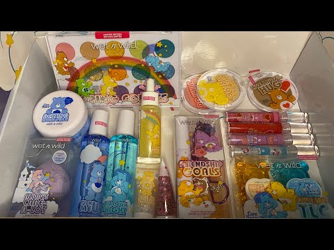 ASMR-Wet and Wild Care Bears Collection box makeup haul💜 ~tingly,whispers,tapping,sleep inducing