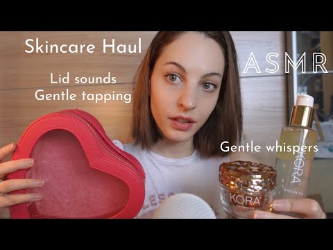 ASMR Australian Skincare Haul ~lid sounds, gentle tapping (glass, package etc.) gently whispered