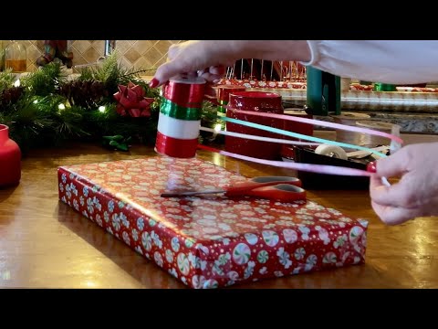 Gift Wrapping Christmas presents! (No talking Version) Taping, cutting & paper crinkles ASMR