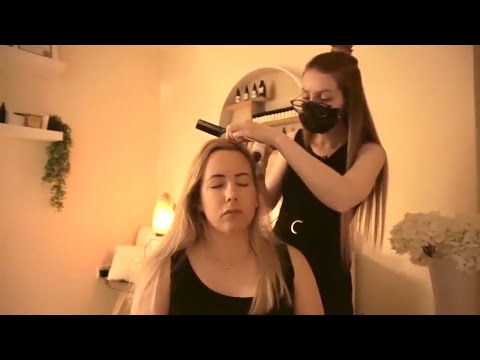 ASMR NO Talking | Extremely Tingly Hair treatment with brushes, combs and head massage (Soft Music)