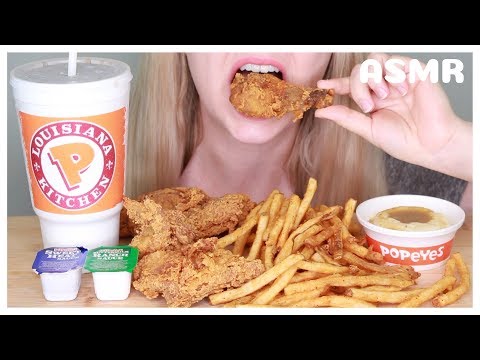 ASMR: Popeyes Fried Chicken *Crunchy Eating Sounds* (no talking)