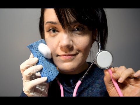 ASMR Heart Testing, EKG and Sponge Bath - Soft Talking, Gloves