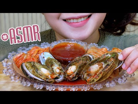 ASMR Mukbang Abalone with kimchi,CHEWY gulp eating sounds ,+食べる,咀嚼音,먹방 이팅,사운드,bj | LINH-ASMR
