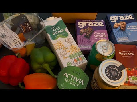 ASMR Grocery haul | jerk chicken dinner | fruit, veggies & snacks  | Morrisons & Sainsbury’s