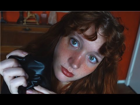 ASMR for sleep ( face touching, cord cutting, breathing exercice, instructions,  leather gloves)