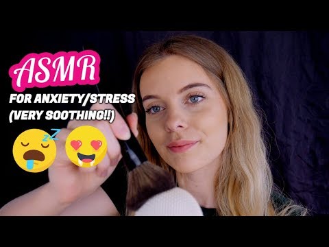 ASMR For Anxiety/Stress (Scalp massage, Mic/Face Brushing ”Everything is okay", Close Up Whispering)