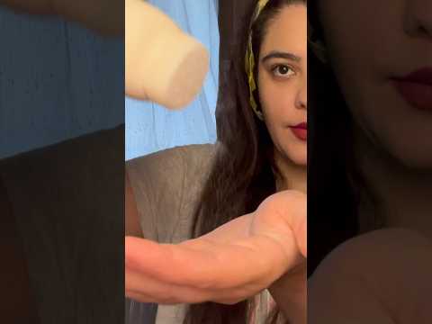 asmr tapping and smelling baby powder