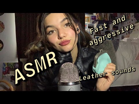 ASMR | fast and aggressive leather sounds