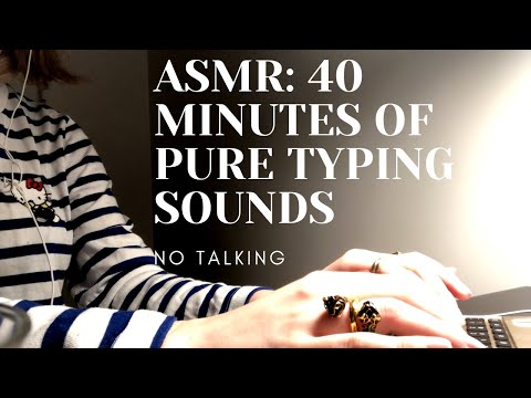 ASMR: 40 MINUTES OF TYPING SOUNDS (No Talking)! Using iPad keyboard, super tingly!!
