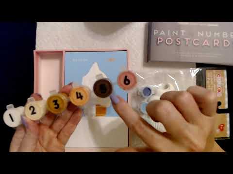 ASMR | Painting A Ceramic Cupcake & Paint-By-Number Postcard (Whisper)