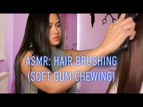 ASMR: Hair Brushing | Lighter Gum Chewing | NO Snapping | No Talking