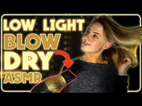[ASMR] Cozy Night-time Blow Dry | Dark blow drying ASMR!