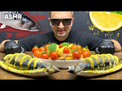 ASMR FISH MACKEREL & VEGETABLES MUKBANG (No Talking) COOKING & EATING SOUNDS | Andrew ASMR
