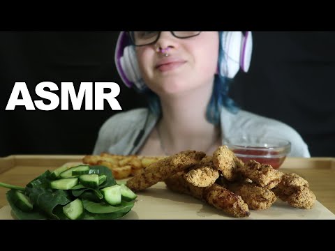 ASMR Southern Fried Chicken Strips & Chips [Eating Sounds- No Talking]