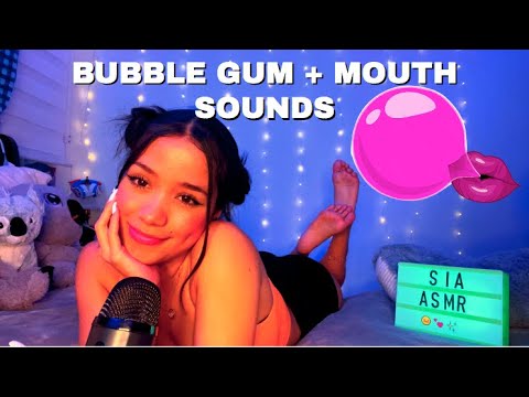 ASMR | SIA BLOWING HUGE BUBBLES & MOUTH SOUNDS 👅 💕