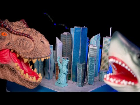 АСМР Годзилла и Акула 🦖🦈 ASMR Godzilla and Shark [Eating]