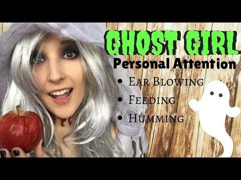 ASMR - GHOST GIRL ~ Miss Spooky Helps You Recover! Attention, Ear Blowing, Feeding & Humming ~